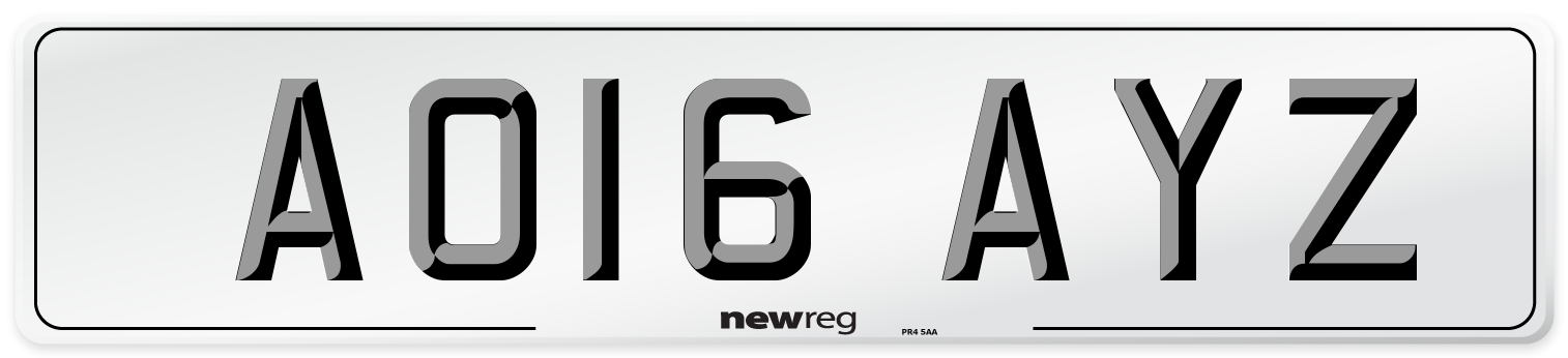 AO16 AYZ Number Plate from New Reg